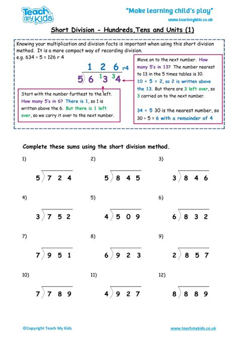 short division questions year 4.